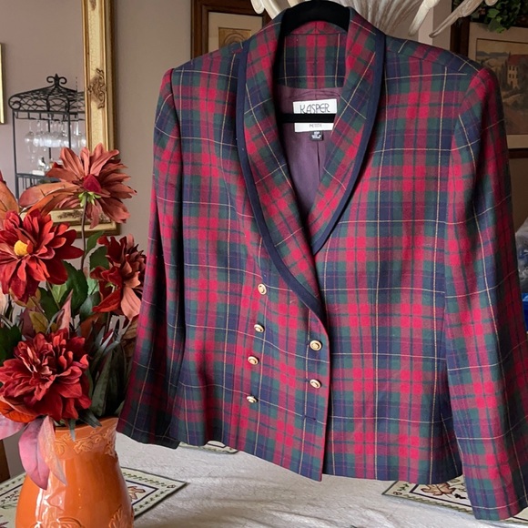 Topshop UK Preppy Plaid Blazer Yellow